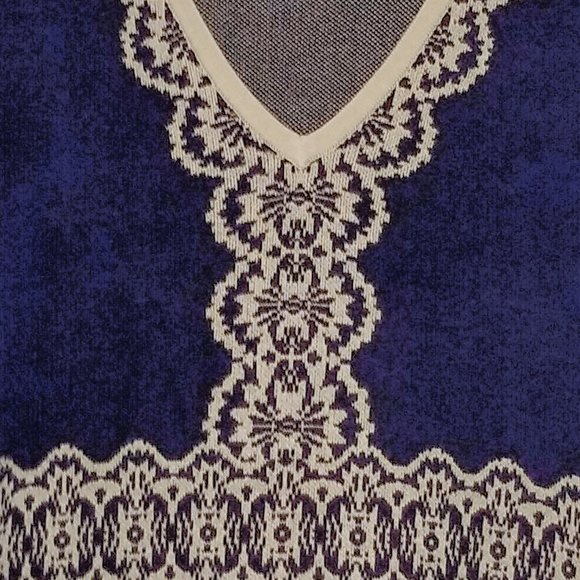 Nine West L Knit Dress Lightweight Purple Beige - Picture 6 of 16